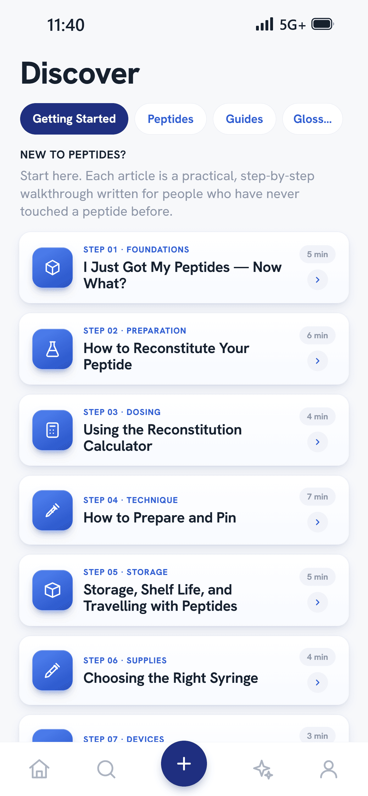 The Discover library, Getting Started tab